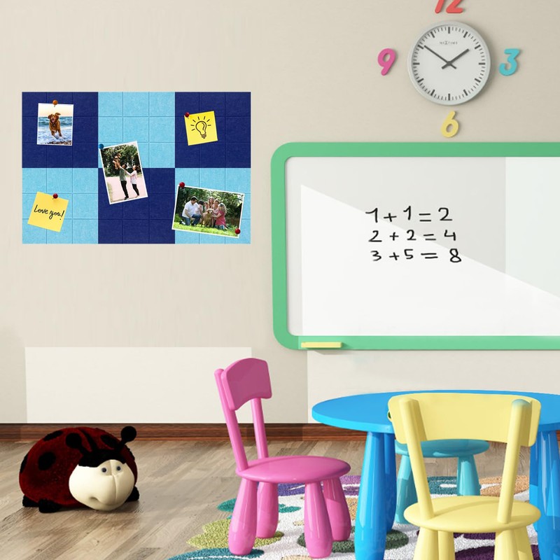 HULAVO Large Square Felt Cork Board Tiles, Self Adhesive DIY