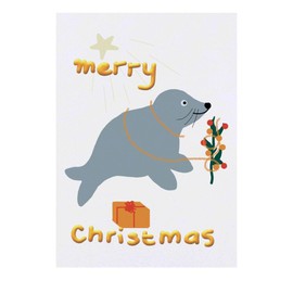 Azeeda 'Frohe Weihnachten von Mr Seal' Temporäres Tattoo - Hautfreundlicher & Ungiftiger Abziehbild · Wasserfest (TO00077575)