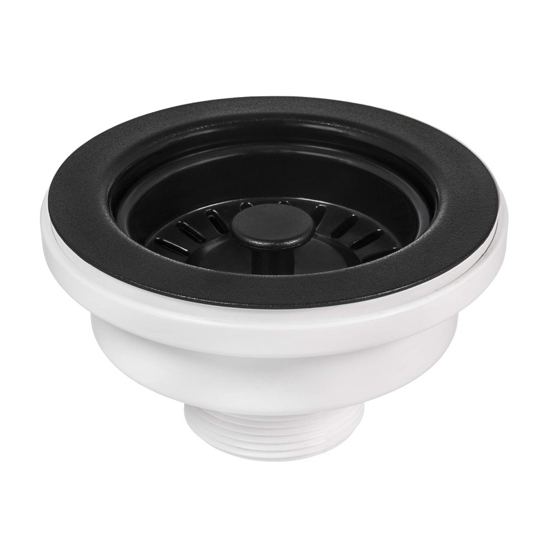 Ruvati Kitchen Sink Basket Strainer Drain Assembly - Matte Black
