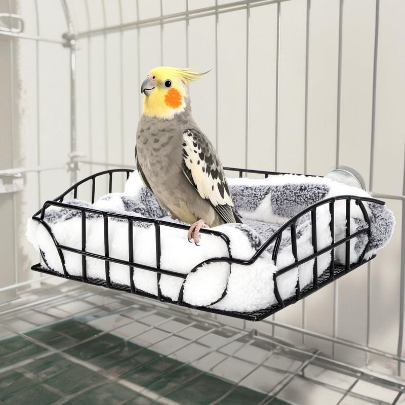 Acshio Rat Cage Platform, Metal Basket Rat Hammock with Mat,