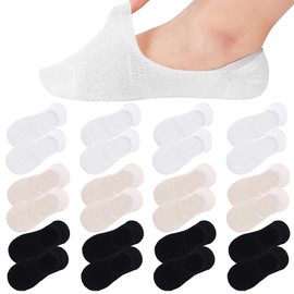 Kighdel Invisible Socks Women 12 Pairs No Show Socks for Women, Breatheble Low Cut Non Slip Cotton Sock for High-Heeled Flat Shoes