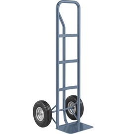 Heavy-Duty Commercial Blue 600 lb Hand Truck Dolly with 10" Solid Rubber Wheels, Steel Cart with Handle and Toe Plate, Ideal for Warehouse, Moving, Delivery