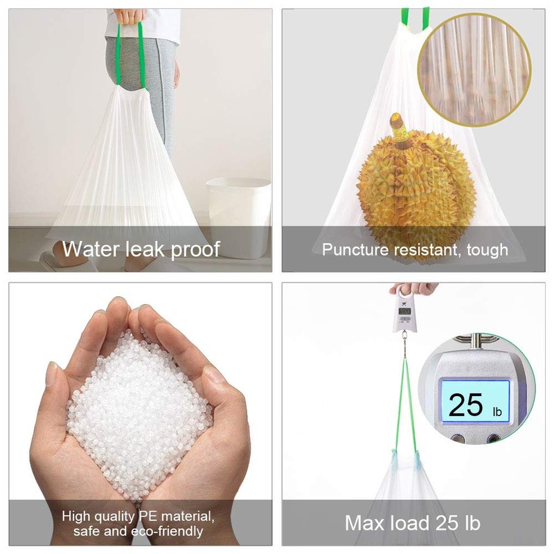 8 Gallon Drawstring Trash Bags-0.79 Mil Ultra Strong Medium Trash