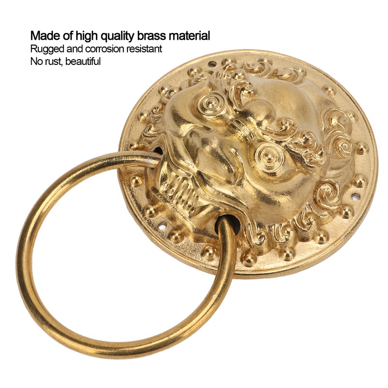 Door Knocker Chinese Style Animal Head Style Modelled Antique Brass