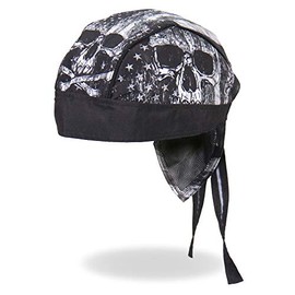 Hot Leathers HWH1090 Skull Flag Headwrap - One size fits most