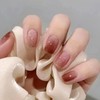 24pcs Short Press on Nails, Nude Blue Pink Cute Designed