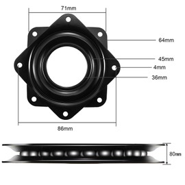 4 Pieces 3 Inch Square Lazy Susan Turntable Bearings Rotating Bearing Plate with 150 Pound Capacity, 5/16 Inch Thick
