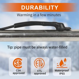 HEATIT HISD 24ft Pipe Insulation Water Heater, Guarantees -40°F Protection, Constant Wattage, for Metal & Water Filled Plastic Pipes, Energy Efficient with CSA & ETL Certifications, 120V