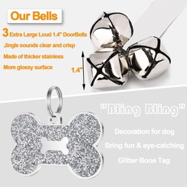 KEXIAVA 2 Pack Dog Bells Potty Training, Dog Doorbell for Training Bell for Dog to Ring to go Outside Puppy Training Door Bells Adjustable Strap Dog Door Bell White