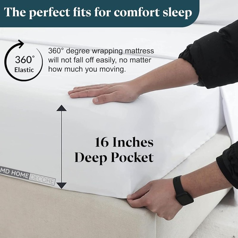 Giza Egyptian Cotton Bed Sheets Split King Size, 100% Certified