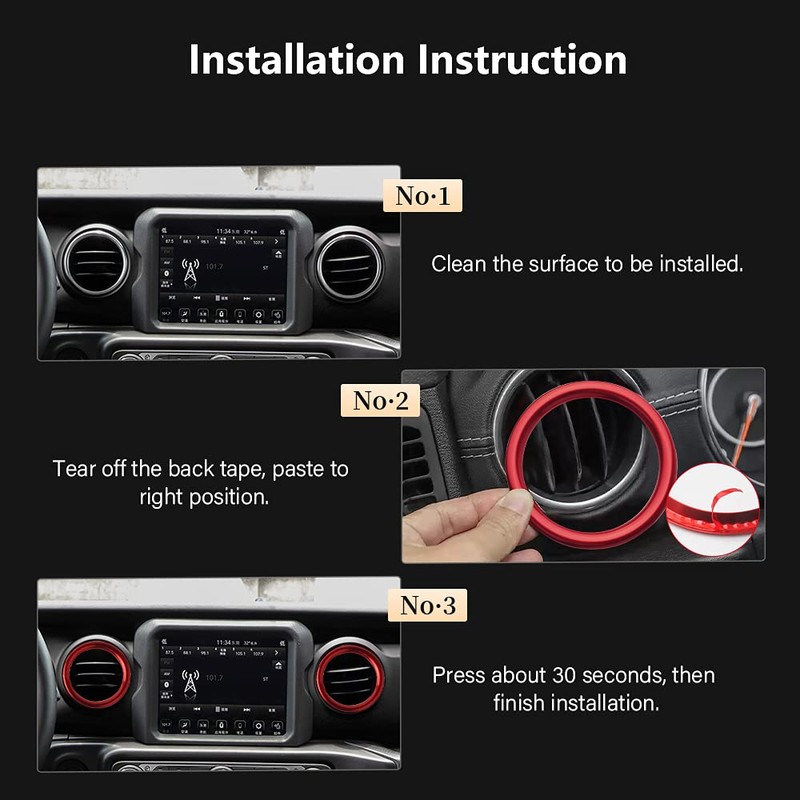LECART - Fundas de ventilación para Jeep Gladiator de interior