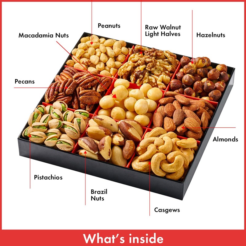 Nuts Gift Box - 9 Variety - Gourmet Nut Gift