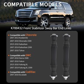 DOPPAPS K700432 Front Stabilizer Sway Bar Links Fits for Avalanche Silverado Suburban Tahoe Sierra Yukon Escalade 2007-2016 Front Stabilizer End Link Replace 25918049 K700538