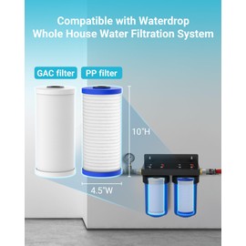 AQUA CREST Whole House Sediment and Carbon Water Filter, Replacement for GE® FXHTC, 3M® Aqua-Pure AP810, Culligan® RFC-BBSA, W50PEHD, GXWH40L, GXWH35F, DuPont WFHD13001, Pentek® R50-BB