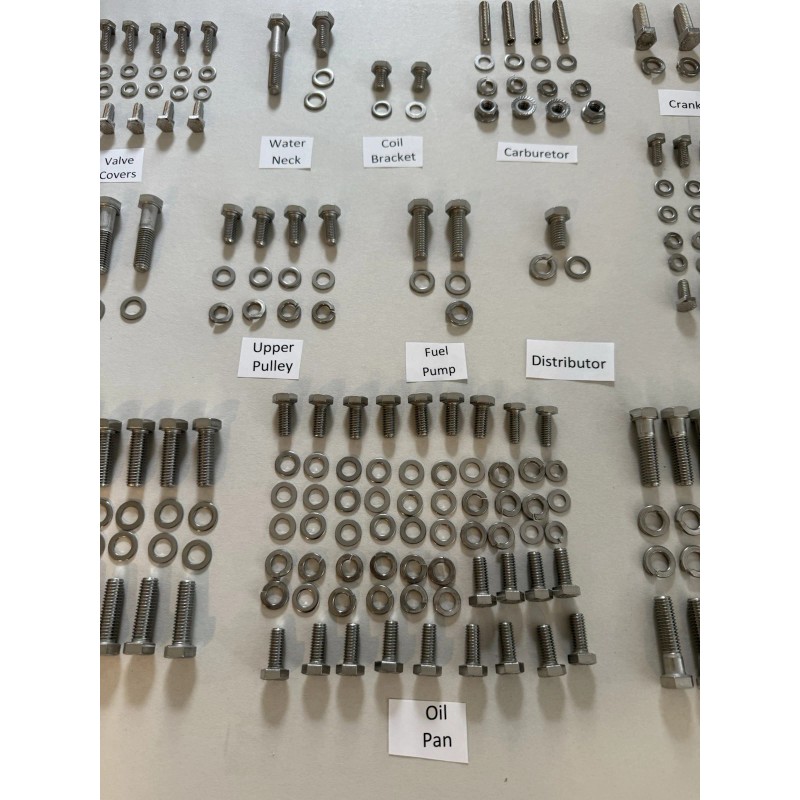 resto-bolts BBC STAINLESS STEEL ENGINE BOLT KIT HEX Head SWP