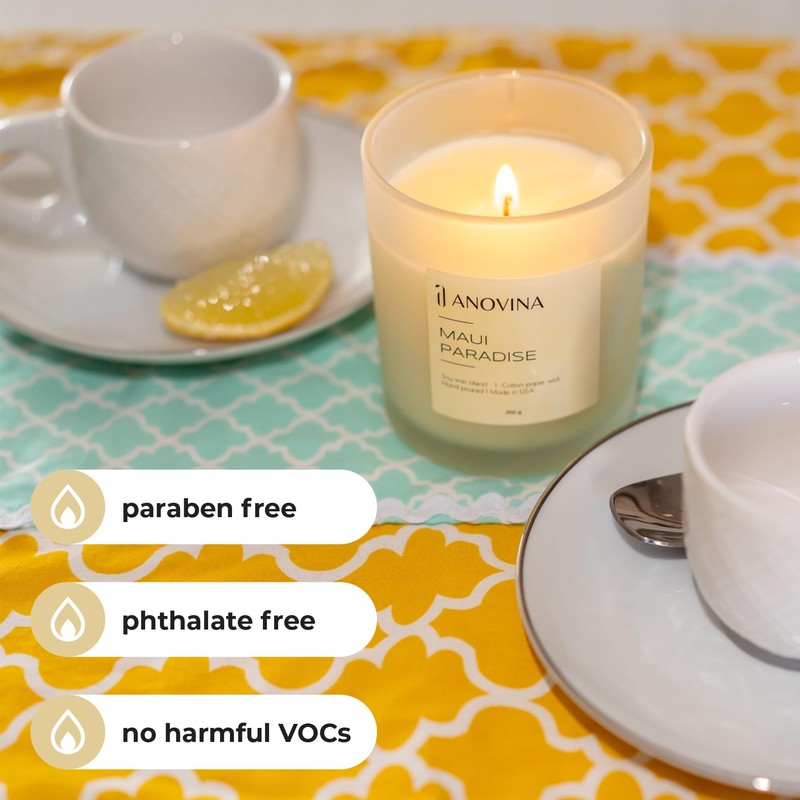 Anovina Scented Soy Candles - 8 Ounces (Maui Paradise)