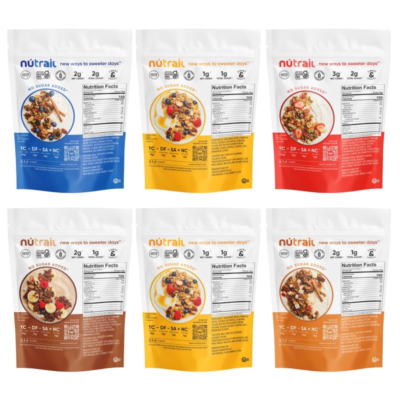 NuTrail Nut Granola, Variety Pack, No Sugar Added, Gluten Free,