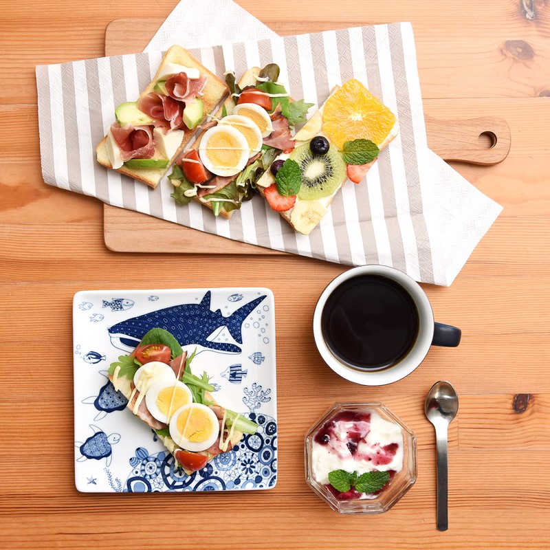 Natural 69 Set Product Hasami Ware QA03 Cocomarine Square Plate