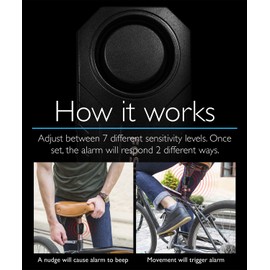 Fosmon Anti Theft Burglar Bike Alarm with Remote, Waterproof Vibration Triggered Battery Operated Loud 113dB Wireless Siren for Bicycle, E-Bike, Motorcycle, Scooter, Cart, Trailer, Equipment, Fence