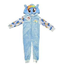 My Little Pony Rainbow Dash Fleece Onesie Girls Hooded All In One Blue Sleepsuit Pyjamas (2-3 Years)