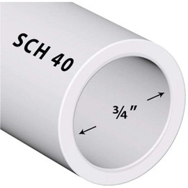 Manufacturer Direct PVC Pipe Sch40 3/4 Inch (0.75) White Custom Length - 8FT