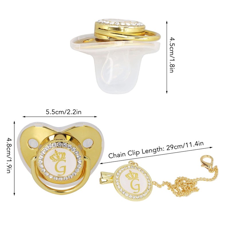 Gold Letter Pacifier Infant Pacifier Home Travel Fashion Portable Silic