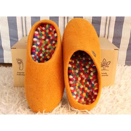 WoolFit FeelGood Footbed, Warm Felt Insoles, Hand-Stitched Colourful Insoles Made of 100% Wool, Size 38
