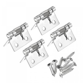 uxcell Spring Loaded Hinges, 1" 304 Stainless Steel Self Closing Hinge for Cabinet 4pcs