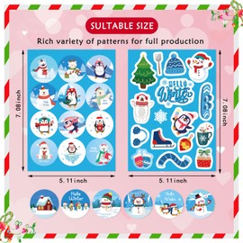 330 PCS Winter Stickers for Kids, Winter Holiday Stickers with Santa Claus Snowman Christmas Tree Penguin,Hello Winter Snowflake Stickers Decor for Envelopes Cards Scrapbooking, Teacher Reward Sticker