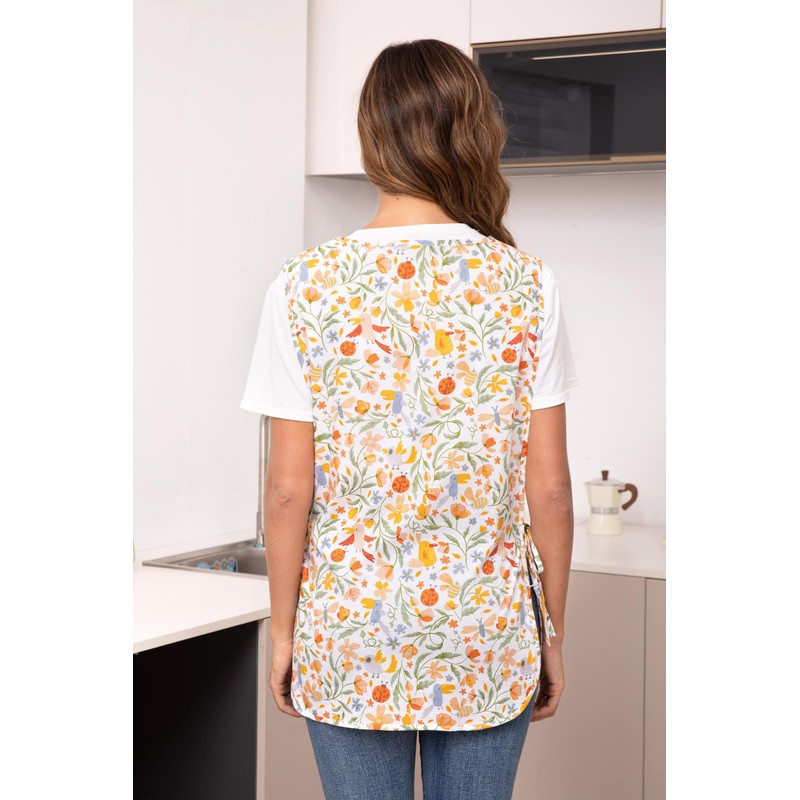 Nanxson Women Cobbler Apron with 2 Patch Pockets Cotton printed