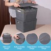 Gainhope 6-Pack Large Plastic Storage Baskets with Lid, 13.98" x