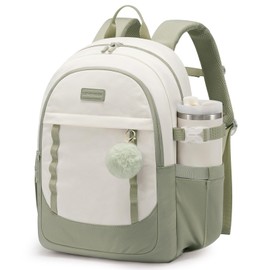 LOVEVOOK School Backpack Girls Teenagers 15.6 Inch Laptop Backpack Women's Lightweight School Bag School Bag with Plush Pendant Casual Large School Bag for School Middle School