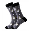 Novelty Penguin Pattern Crew Socks, Grey and Black (UK, Numeric,