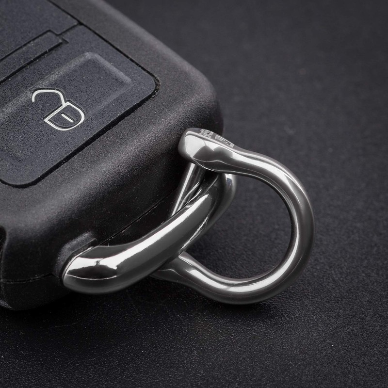TISUR D-Rings with Screw Shackle, U Shape Key Chains Rings,