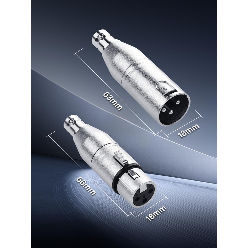 PNGKNYOCN 1pcs 3 Pin XLR Female to BNC Female Connector