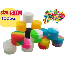 5ML 100Pcs Silicone Containers Non-Stick Containers Multi Use Storage Reusable Oil Storage Jars