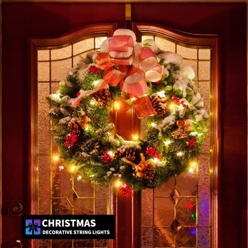 Tcamp 33ft 100LED Battery Operated Christmas Lights Outdoor Indoor, Battery