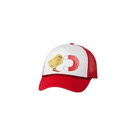 Rogue River Tactical Funny Trucker Hat Chick Magnet Baseball Cap Retro Vintage Joke,Red,Large