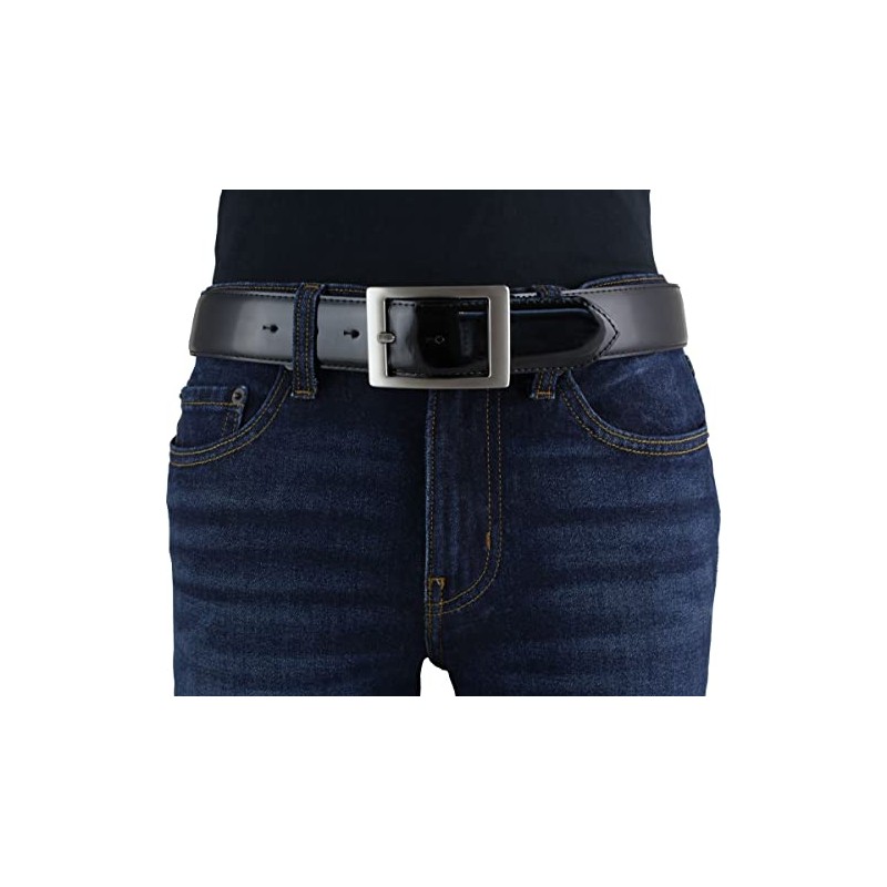 BELTINGER Patent Leather Belt with Double Buckle 4 cm Shiny