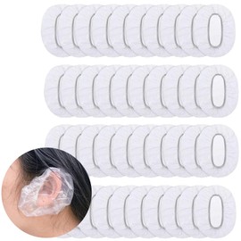 YOYOSOFT Ear Caps, Hair Dying, Disposable, Large, Strong Elasticity, Ear Covers, Waterproof, Hair Dying, Shower Caps, Ear Protection, Kids, Unisex, Transparent (Pack of 40)