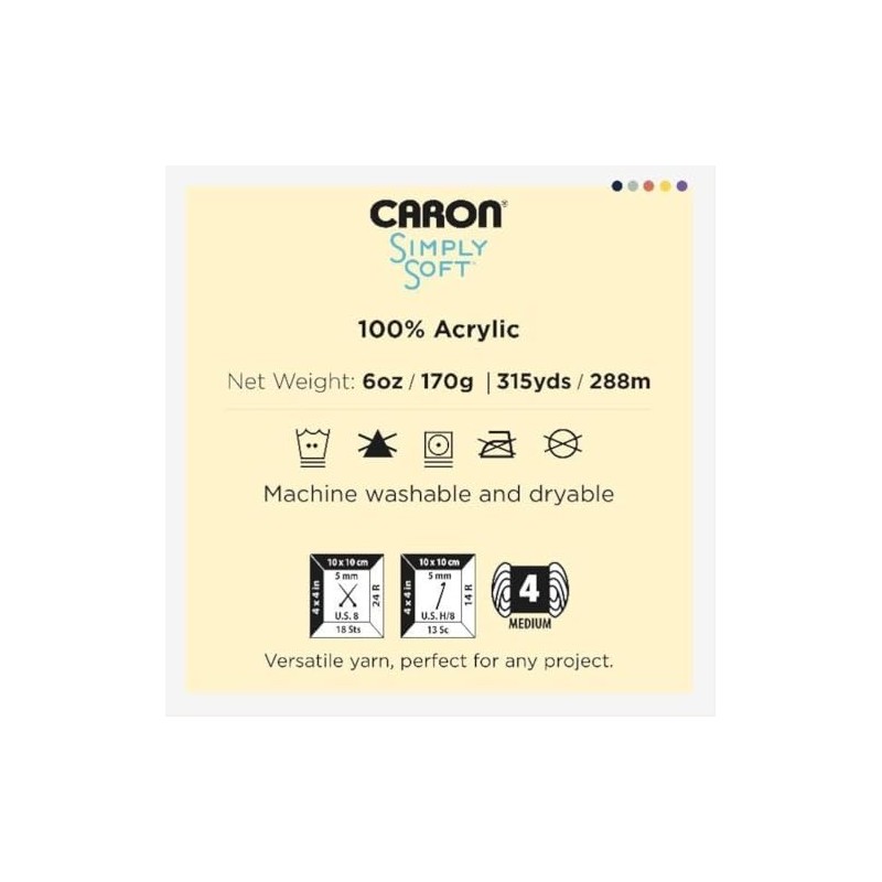 Caron Simply Soft - Hilo de fiesta, 3 onzas, calibre