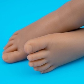 Veikmv 2pc Silicone Feet Model, Child Realistic Fake Foot Female Mannequin, Shoe Sock Art Sketch Displa Nail Jewerly Sandal Displ