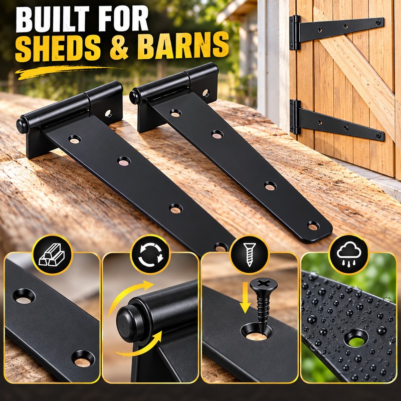 Heavy Duty Shed & Barn Door Hinges – Sturdy Iron