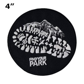 Find Your Park 4" Embroidered Patch DIY Iron or Sew-on Decorative Vacation Souvenir Applique Wander Nature Wildlife Hike Trek Camping Explore Mountains Stars Moon National Park Scout Guide Ranger