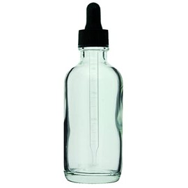 AURA VARIETY 24 Bottles 2 OZ 60 ML Boston Round Clear Empty REFILLABLE Glass Bottle with Glass Eye Dropper (Perfume Fragrance Cologne Essential Oil)