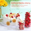 Skylety 30 Pieces Fake Cherries Artificial Fruit Decorations Red Simulation