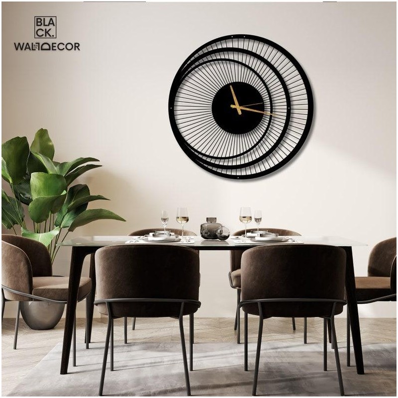 Wall Clock Unique, Round Wall Clock, Triple Circle Metal Wall