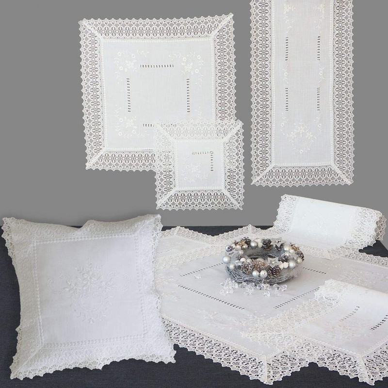 matches21 Tablecloth, Table Cloth with Elegant Embroidery and Filigree Lace,