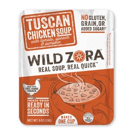 Wild Zora Instant Keto-Friendly Soups Tuscan Chicken 8-pack Broth Made with Free-Range Chicken, and Vegetables, Gluten-Free, Low Carb, No Added Sugar, Flavorful Pantry Staples - 0.5oz/13g