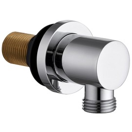 Round/Square Chrome Shower Wall Mounted Outlet Hose Connection Elbow 1/2"bsp for Concealed Showers … (Round)